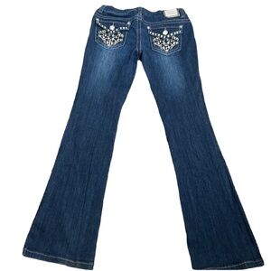 Miss chic blue stud jeans size 9 festival western rodeo casual denim bling